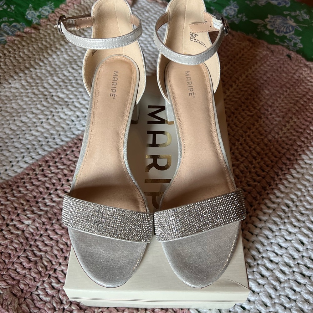 Maripe Elegant Silver Heels